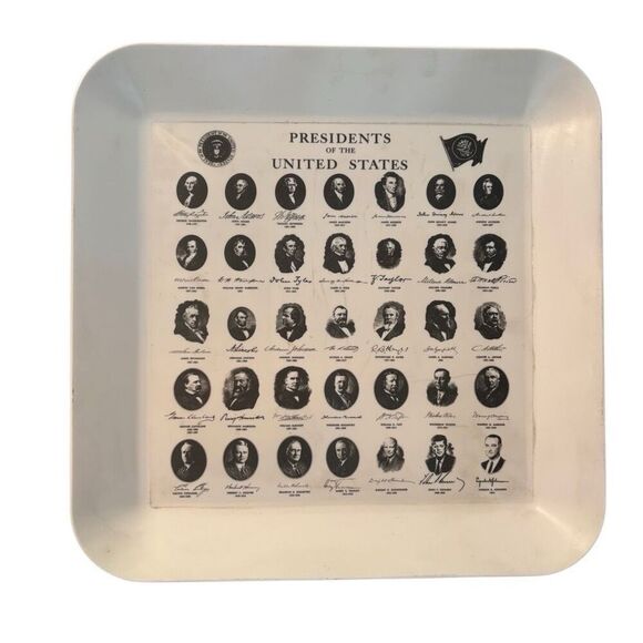 Waverly Products 1954 Presidents Of The United States 14 x 14 Plastic Tray - Picture 1 of 6